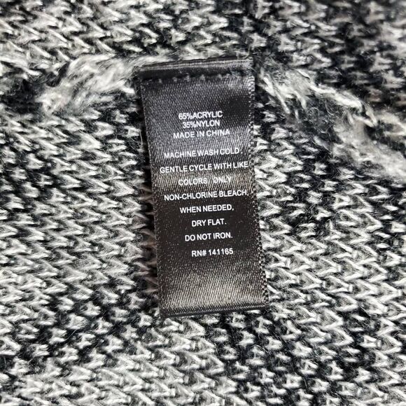 Harvé Benard Women’s Black White Leopard Print Long Cardigan Sweater Size Large - Picture 6 of 8